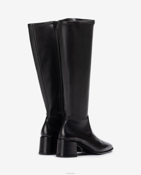 naiset Unisa leveäkorkoiset saappaat, joissa on joustavaa kangasta neljännesylälinja muotiT08H1040