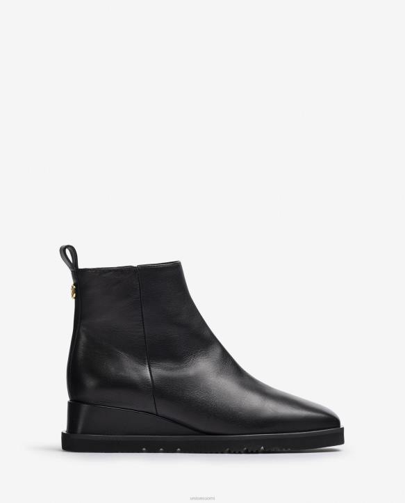 naiset Unisa nahkainen nilkkurit, joissa on kiila mustaT08H911