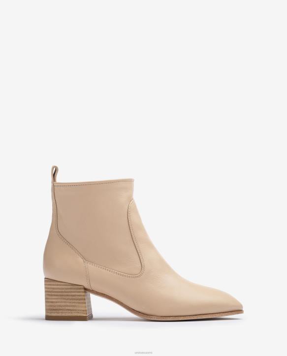 naiset Unisa nahkainen nilkkurit kantapäällä beigeT08H847