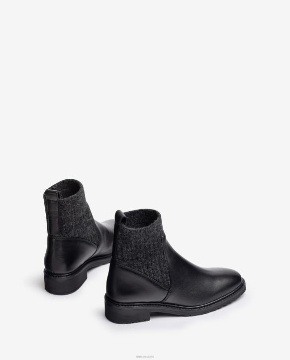 naiset Unisa nahkaiset nilkkurit, joissa joustava kangas, neljännesylälinja. muotiT08H893