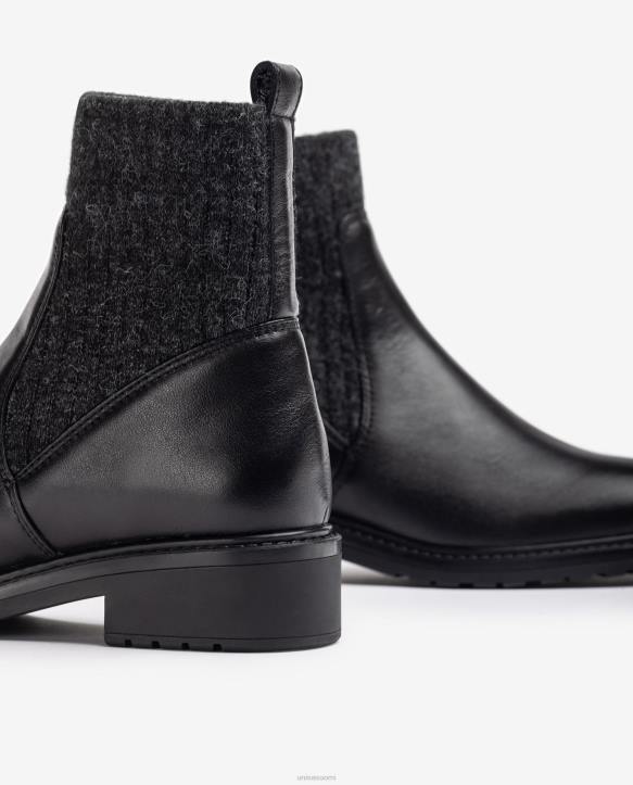 naiset Unisa nahkaiset nilkkurit, joissa joustava kangas, neljännesylälinja. muotiT08H893