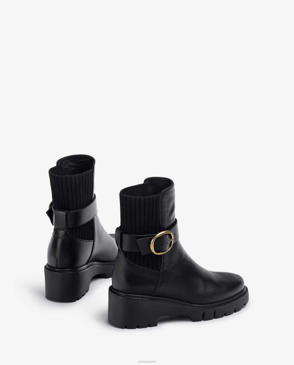 naiset Unisa nahkaiset nilkkurit, joissa selkäresori ja solkihihna muotiT08H933