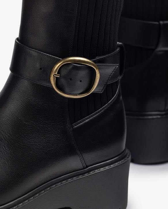 naiset Unisa nahkaiset nilkkurit, joissa selkäresori ja solkihihna muotiT08H933