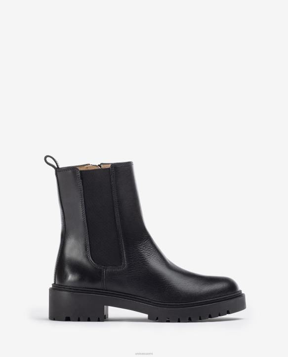 naiset Unisa nahkaiset nilkkurit, joissa sivuresori ja vetoketju muotiT08H910