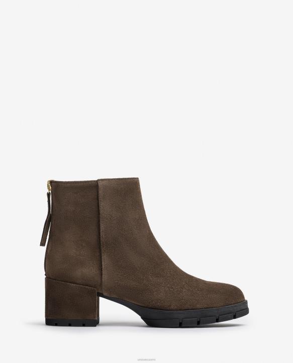 naiset Unisa nahkaiset nilkkurit vetoketjulla ruskeaT08H923