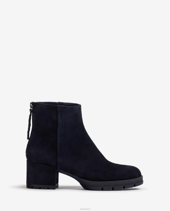 naiset Unisa nahkaiset nilkkurit vetoketjulla sininenT08H922