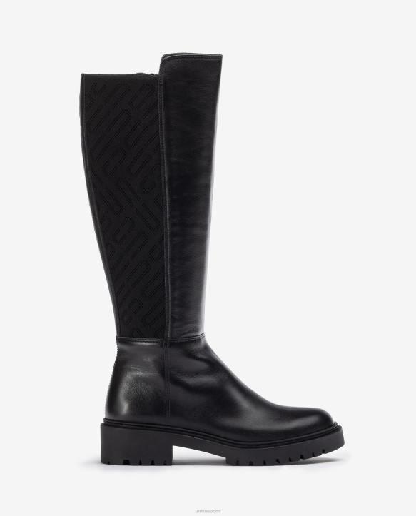 naiset Unisa nahkasaappaat kuvioidulla stretch-kankaalla siroT08H1065