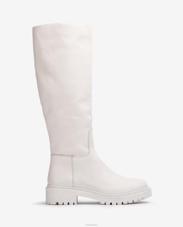 naiset Unisa nahkasaappaat telapohjalla valkoinenT08H1049