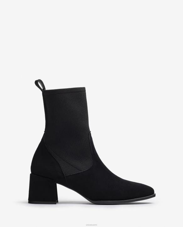 naiset Unisa neliömäinen nilkkurit joustavalla kankaalla mustaT08H964