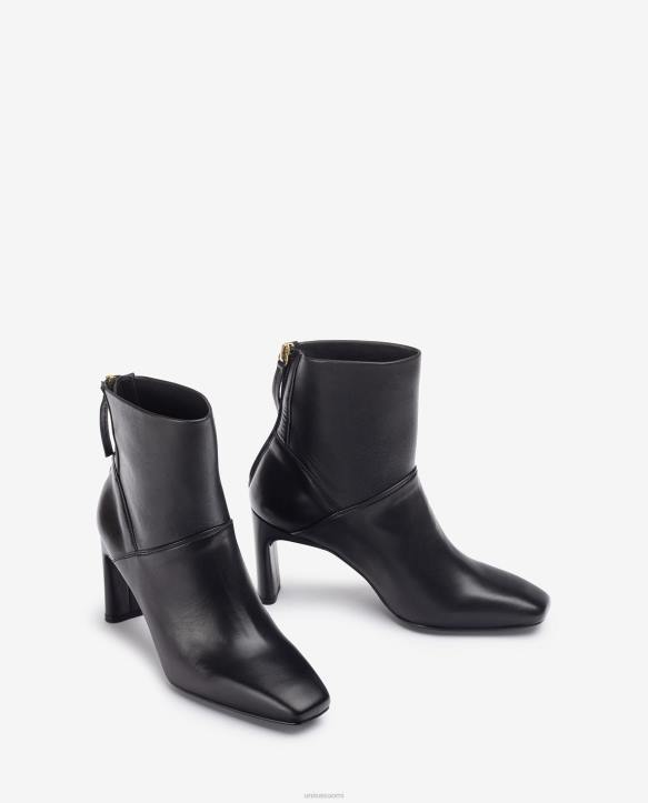 naiset Unisa neliömäinen nilkkurit korkealla korolla mustaT08H1013