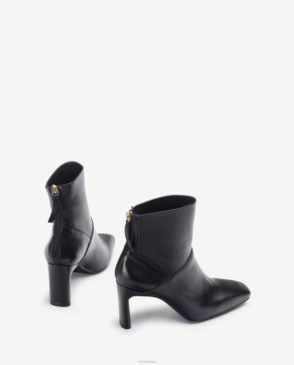 naiset Unisa neliömäinen nilkkurit korkealla korolla mustaT08H1013