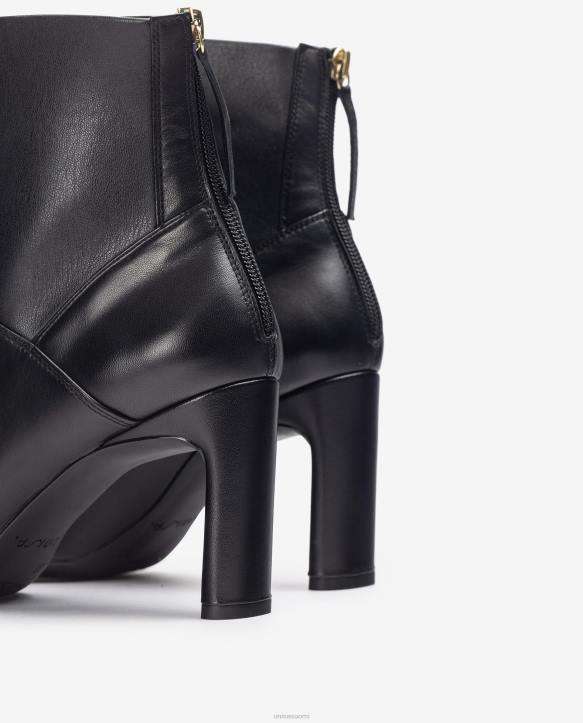 naiset Unisa neliömäinen nilkkurit korkealla korolla mustaT08H1013