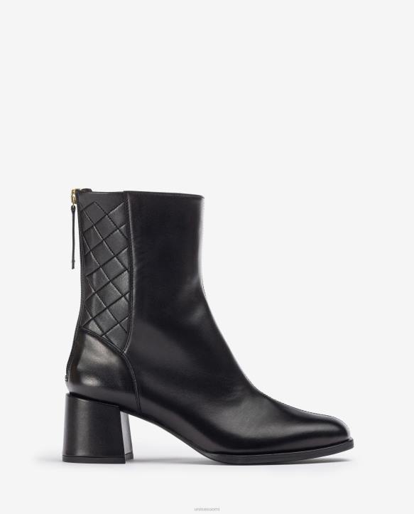 naiset Unisa neliömäinen nilkkurit leveällä kantapäällä mustaT08H990