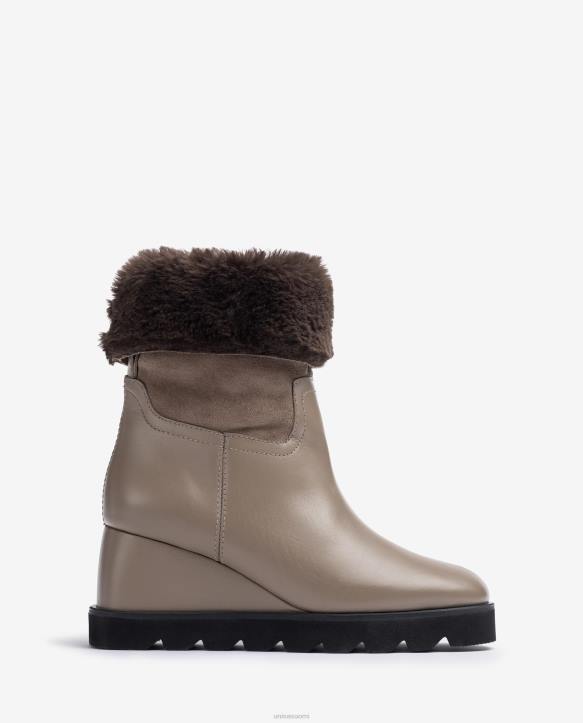 naiset Unisa nilkkurit, joissa kiila ja lämmin vuori ruskeaT08H963