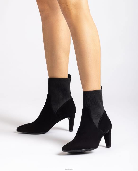 naiset Unisa nilkkurit kierrätetystä stretch-kankaasta neljännesylälinjalla mustaT08H955