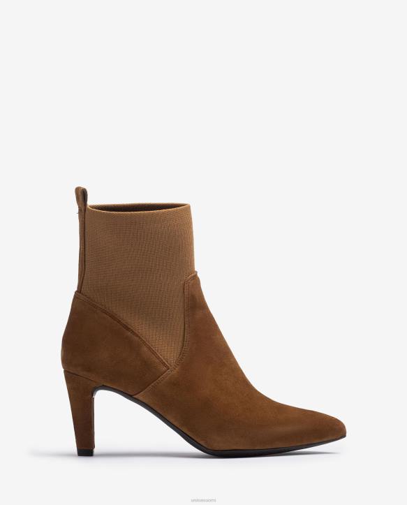 naiset Unisa nilkkurit kierrätetystä stretch-kankaasta neljännesylälinjalla ruskeaT08H956