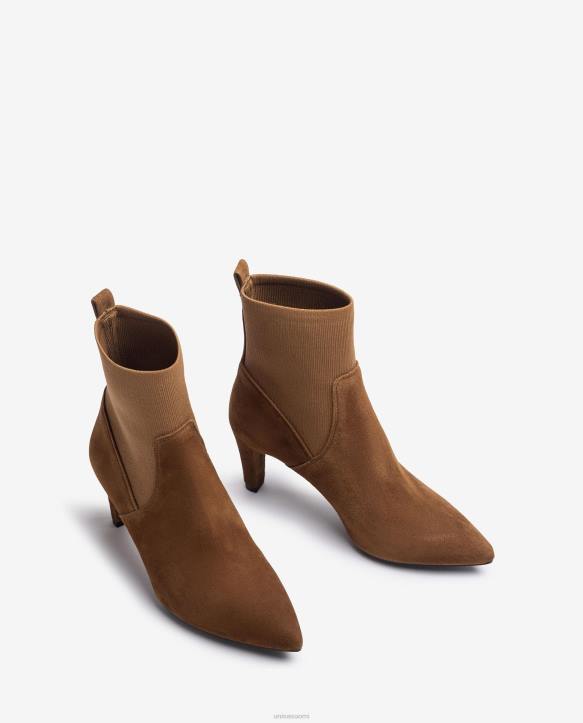 naiset Unisa nilkkurit kierrätetystä stretch-kankaasta neljännesylälinjalla ruskeaT08H956