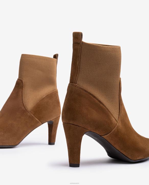 naiset Unisa nilkkurit kierrätetystä stretch-kankaasta neljännesylälinjalla ruskeaT08H956