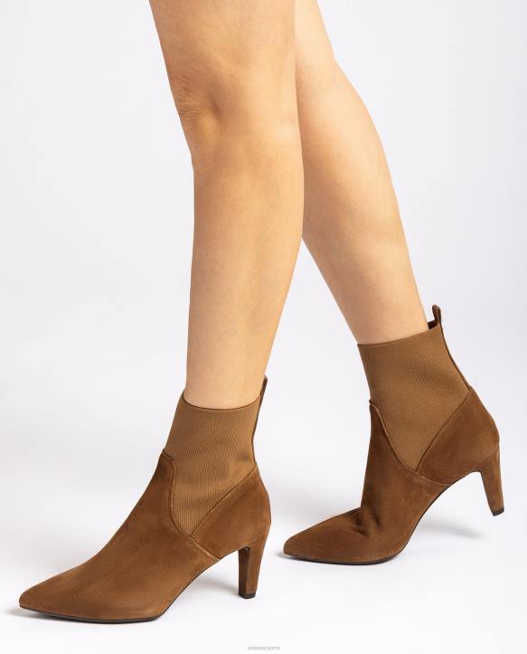 naiset Unisa nilkkurit kierrätetystä stretch-kankaasta neljännesylälinjalla ruskeaT08H956