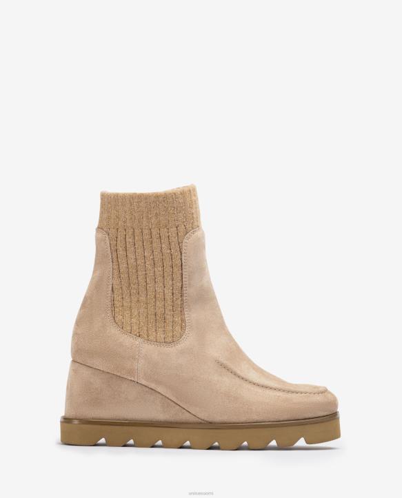 naiset Unisa nilkkurit uurretulla kangasneljänneksellä beigeT08H977