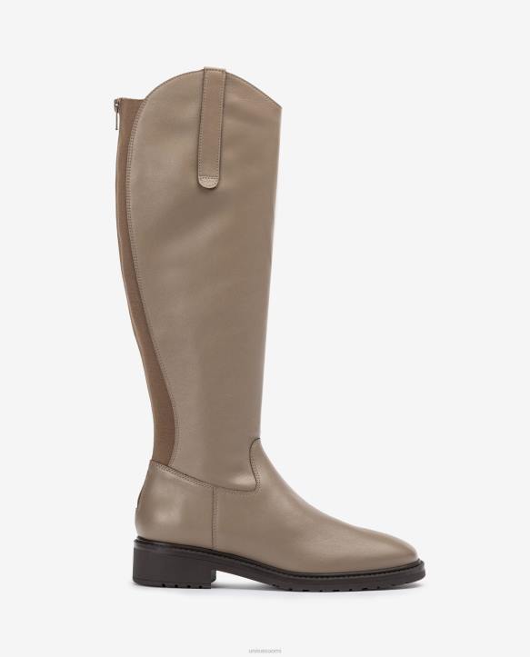 naiset Unisa saappaat, joissa vetoketju ja kiila takana ruskeaT08H1023