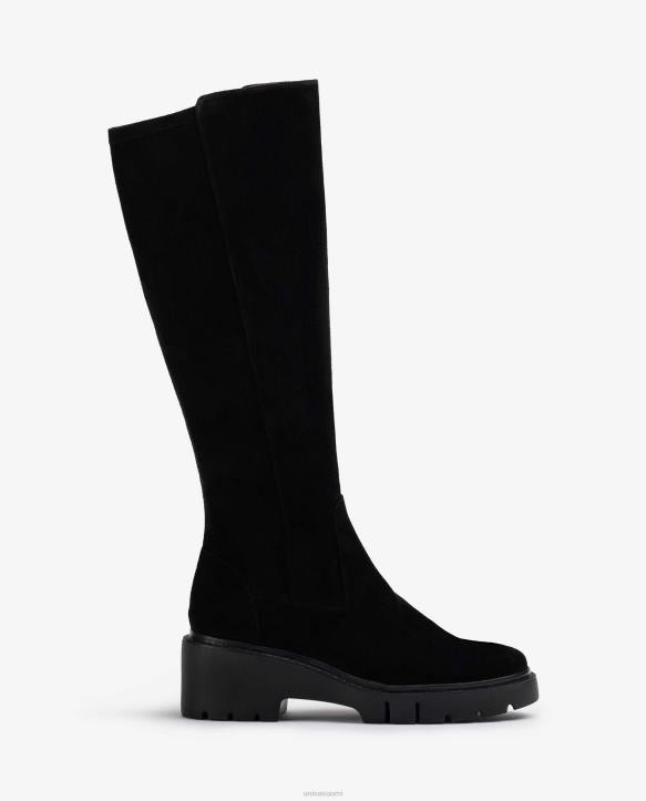 naiset Unisa saappaat sisävetoketjulla mustaT08H1062