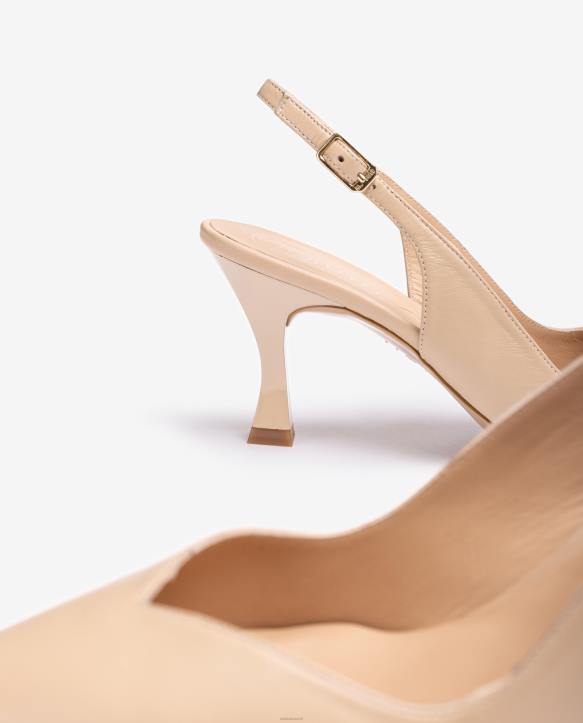 naiset Unisa d\'orsay nilkkahihnalla kiinnitettävä takakenkä maalatulla kantapäällä beigeT08H532