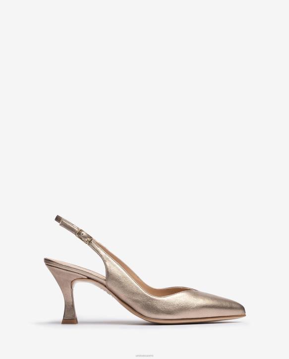 naiset Unisa d'orsay nilkkahihnalla kiinnitettävä takakenkä maalatulla kantapäällä pronssiT08H504