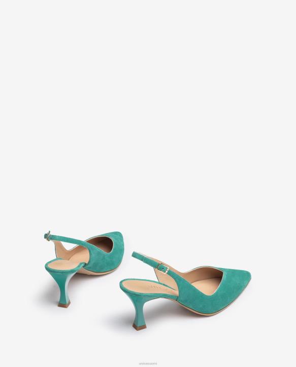 naiset Unisa d\'orsay nilkkahihnalla kiinnitettävä takakenkä maalatulla kantapäällä vihreäT08H506