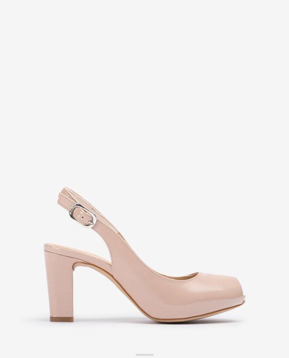 naiset Unisa kiiltonahkaiset peep toe slingbacks siroT08H547
