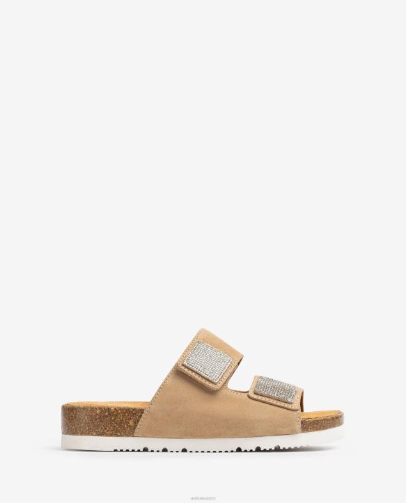 naiset Unisa litteä sandaali kaksinkertaisella hihnalla siroT08H93