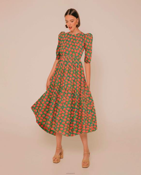 naiset Unisa mekko epäsymmetrisellä hameella vihreäT08H1254